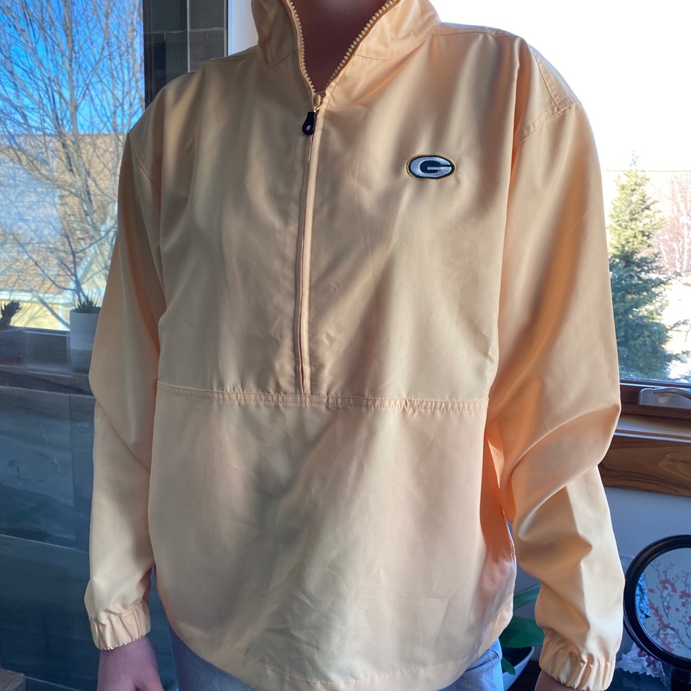 Vintage Pastel Yellow Packers Windbrekaer